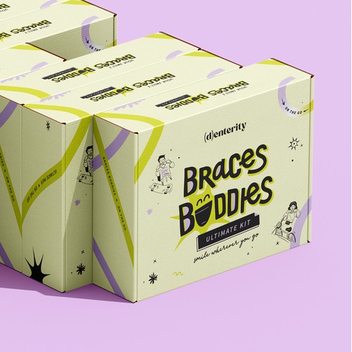 Playful and modern packaging for an ON-THE-GO Oral Care Kit 🌟