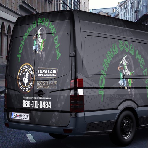Motorcycle Stunt Van Wrap Design