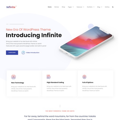 Infinite Wordpress Theme Design