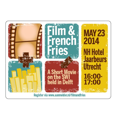 Create the invitation for the Film and Fries event.