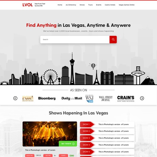 Redesign an Old School Las Vegas Guide Website