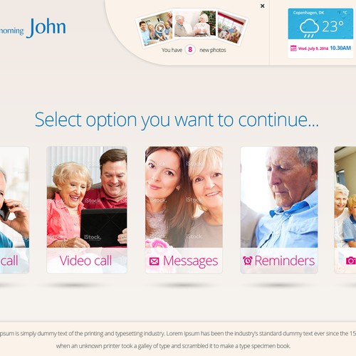 Help us create the basis for a world class superior user interface for a tablet just for seniors