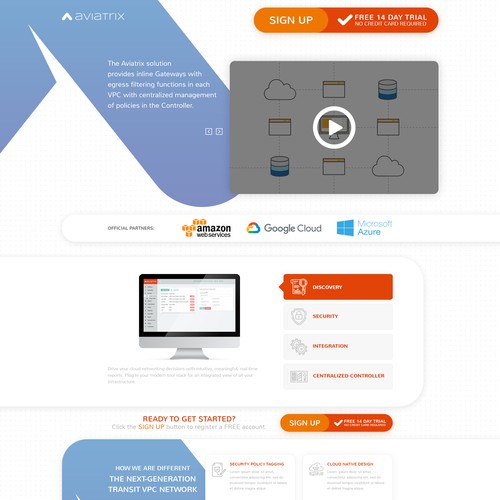 Landing page design