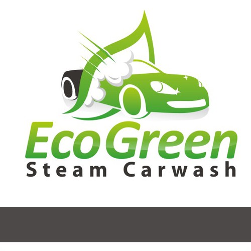 Logo for a steam-powered carwash business