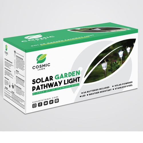 Design a package for Cosmic Lawn brand Solar Garden Lights