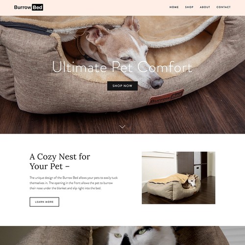 Pet Comfort Brand Shop Redesign