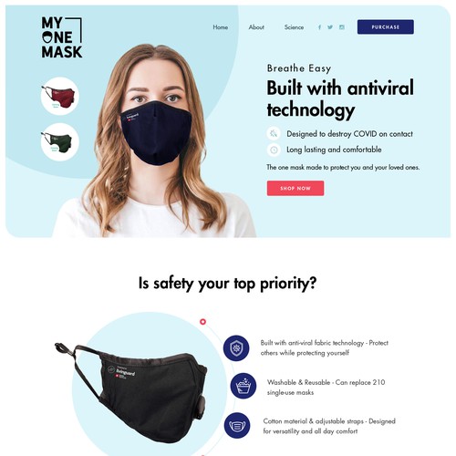 My One Mask Landing Page