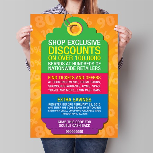 Eye-catching poster for an online discount marketplace exclusive to employees