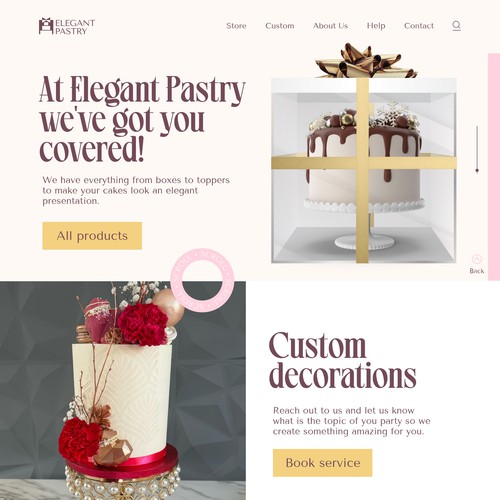 Elegant pastry web design