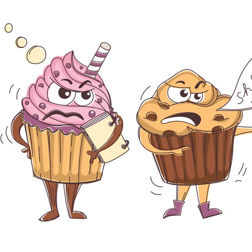 Cartoon pastry characters