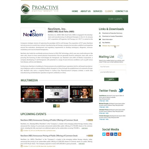 Create a simple, modern site for an investor relations firm
