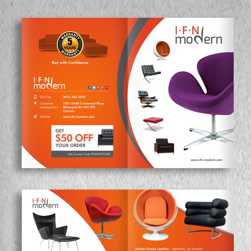 Create a brochure for a Modern Furniture company