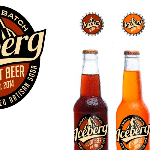 Create an iconic logo for Iceberg Root Beer