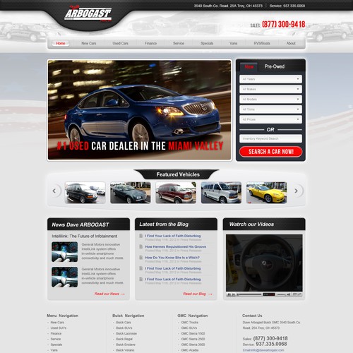website design for Dave Arbogast Buick GMC