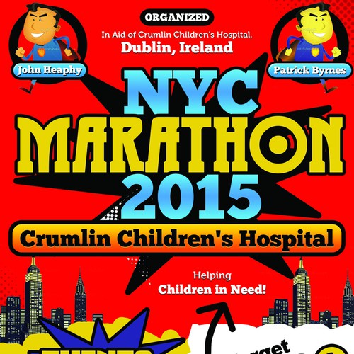 NYC Marathon 2015 Poster - Marvel Comic/Disney Theme