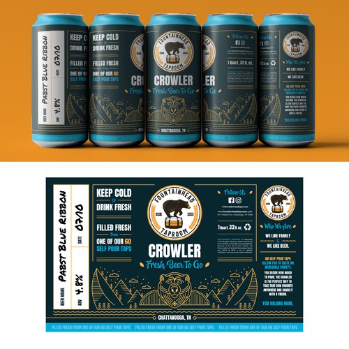 Packaging design for Fountainhead Taproom. 