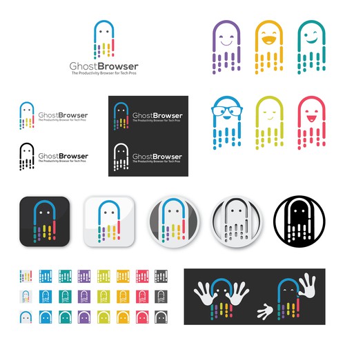A modern, bad-ass logo for Ghost Browser - The Productivity Browser for Tech Pros