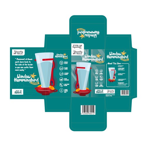 Package Design for Hummingbird food feeder