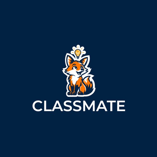Creative fox education mascot logo