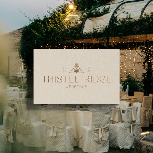 Logo & business card of Thistle Ridge weddings 