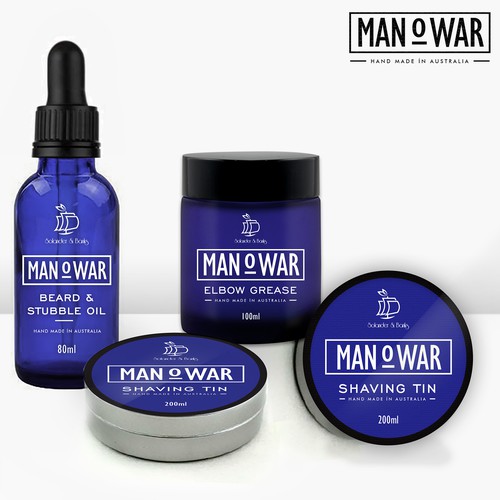 packaging design for man o war - grooming