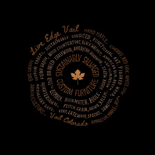 T-shirt design for sustainably salvaged custom furniture company – Live Edge Vail.