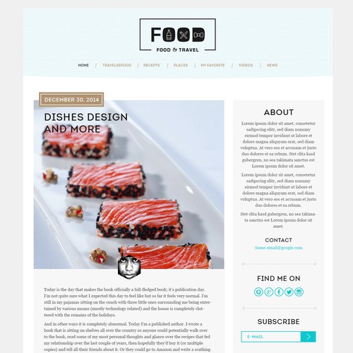Help make a prominent food blog more photo-centric and minimalist.