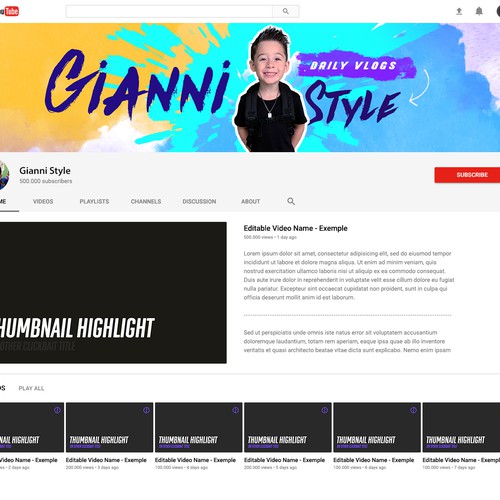 Youtube channel art