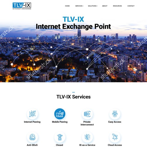 Wordpress theme design for "TLV-IX", an Internet Exchange service in Israel for network companies.