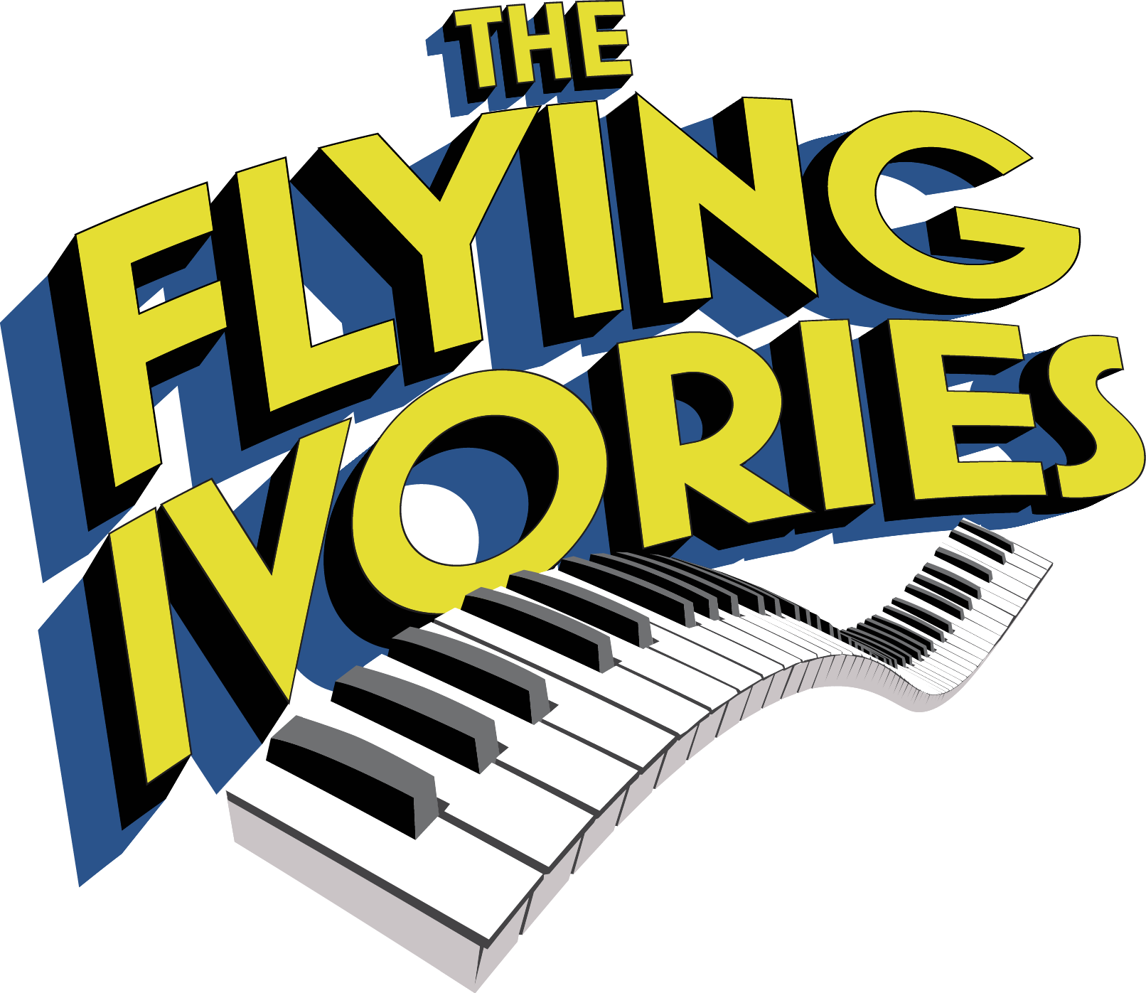 Flying Ivories Logo Variation - original design plus contact info