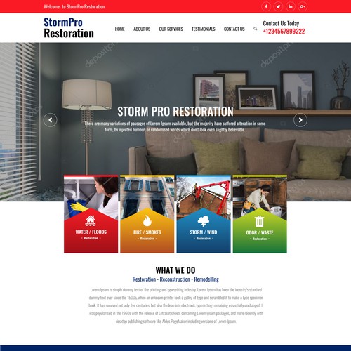 Restoration Company website Design