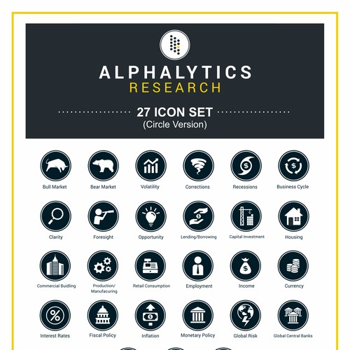 Icon set for alphalitics 