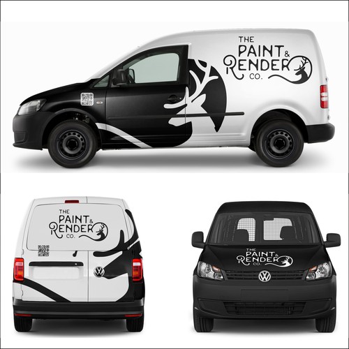 clean design car wrap for THE PAINT & RENDER. CO