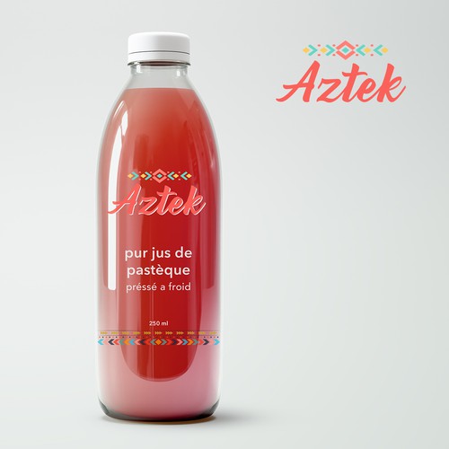 Aztec Inspired Logo and Packaging for Watermelon Juice Brand