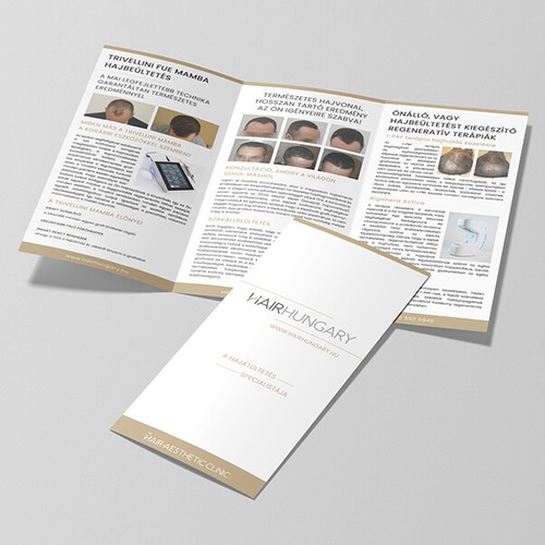 Trifold design for a hair clinic