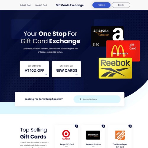 Customer Engaging Website for our Online Gift Card Retail business