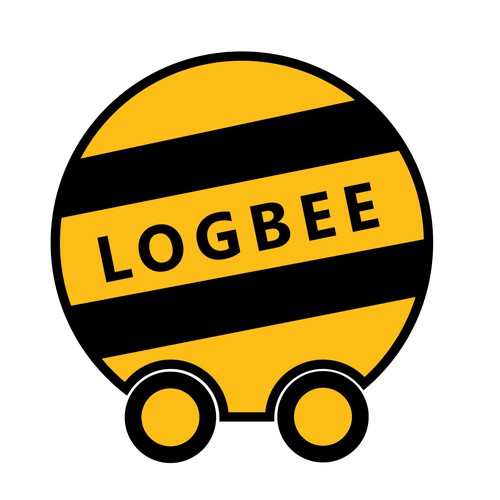 Logo concept for a tech delivery company, named: Logbee