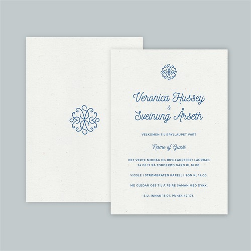 Modern Wedding Invitation with Ornate Monogram