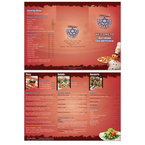 Pizzeria menu makeover