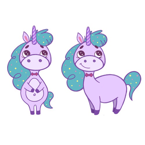 Unicorn for children party products (sketch of the character)