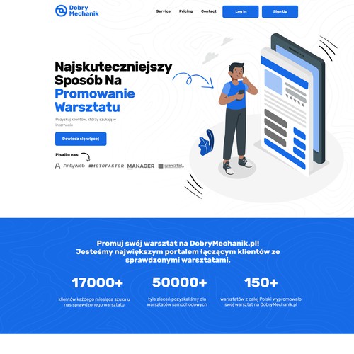 Landing page design