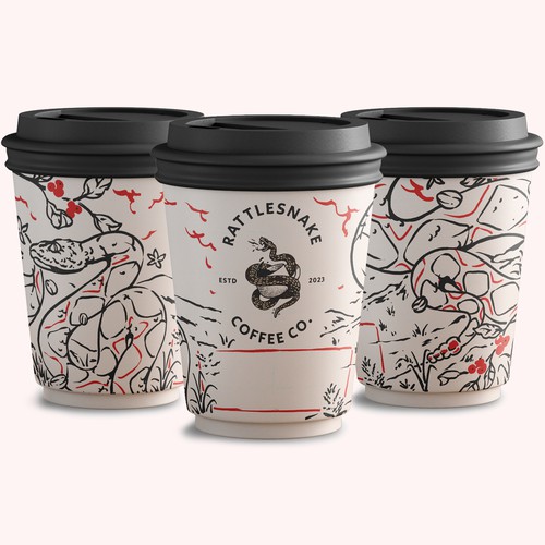 Coffee Cup Illustration for Rattlesnake Coffee.co