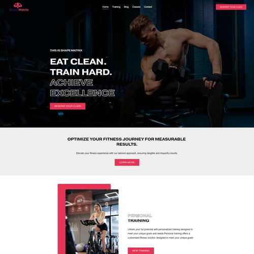 Shape Matrix - Squaresapce Custom Fitness Website