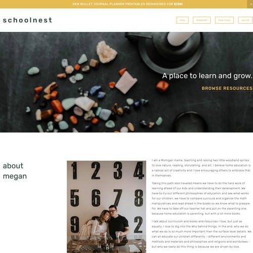 Schoolnest Homeschooling Website