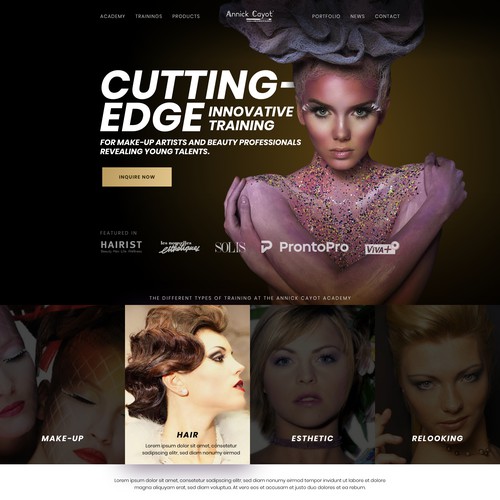 Modern Design for A Makeup Training Website