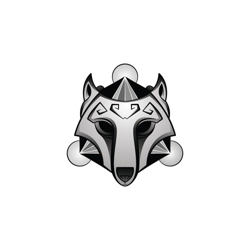 Sacred Geometric Wolf head logo