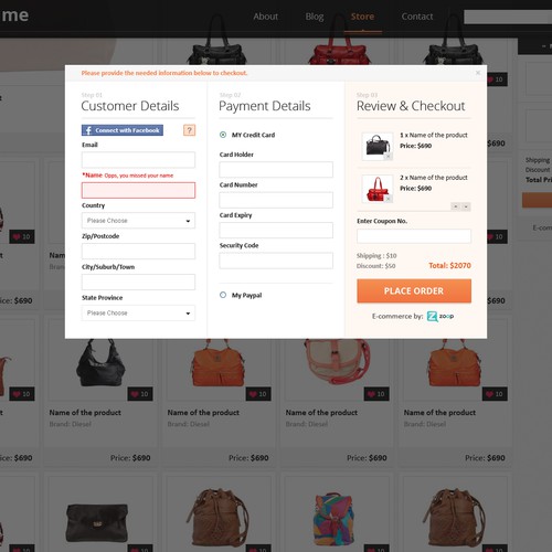 Responsive template for E-Commerce storefront