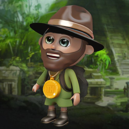 3D Illustration of Explorer Mascot