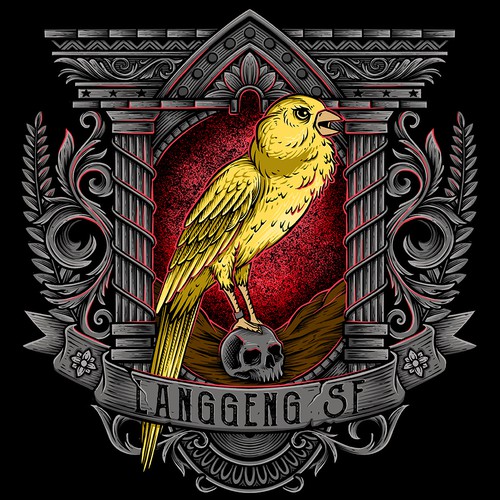 canary bird lover logo illustration