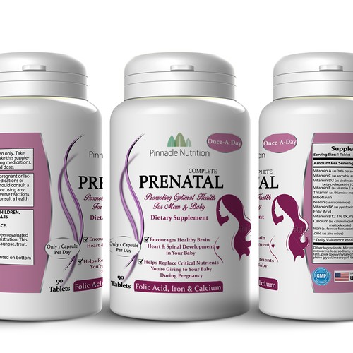 Beautiful, Artistic Label For Premium Prenatal Vitamin Supplement Needed!